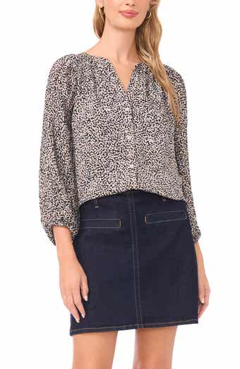Abstract Print Button-Up Shirt