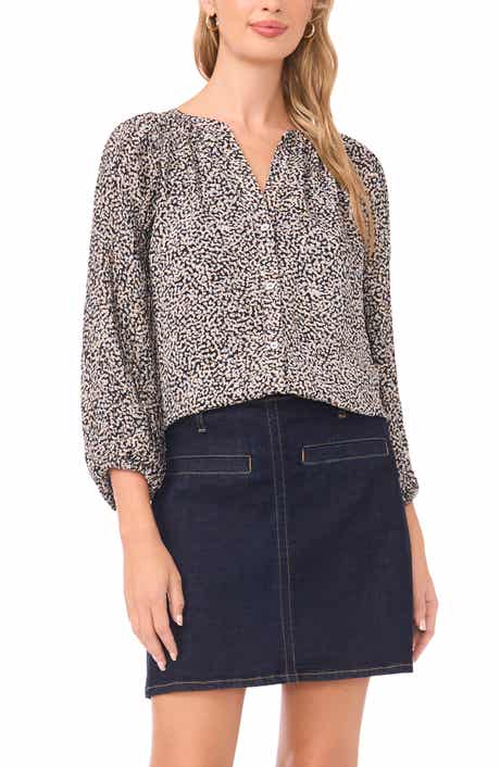 Abstract Print Button-Up Shirt