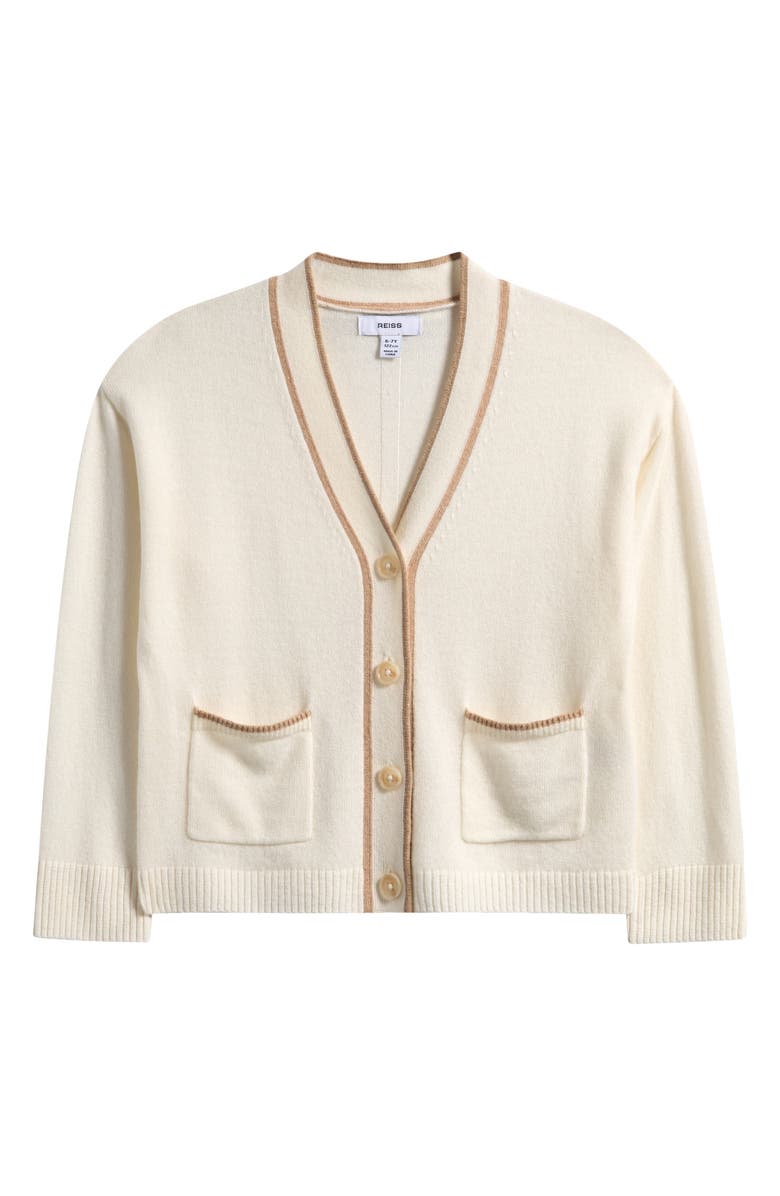 Reiss Kids' Juni Wool & Cashmere Blend Cardigan, Main, color, Cream