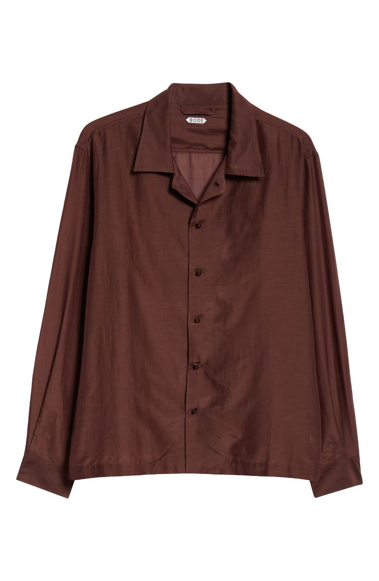 Bode Heartwood Long Sleeve Cotton & Silk Camp Shirt, Alternate, color, 