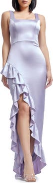 Dress the Population Charlene Ruffle Satin Gown