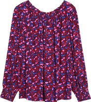 SUGARLIPS Abstract Smocked Top