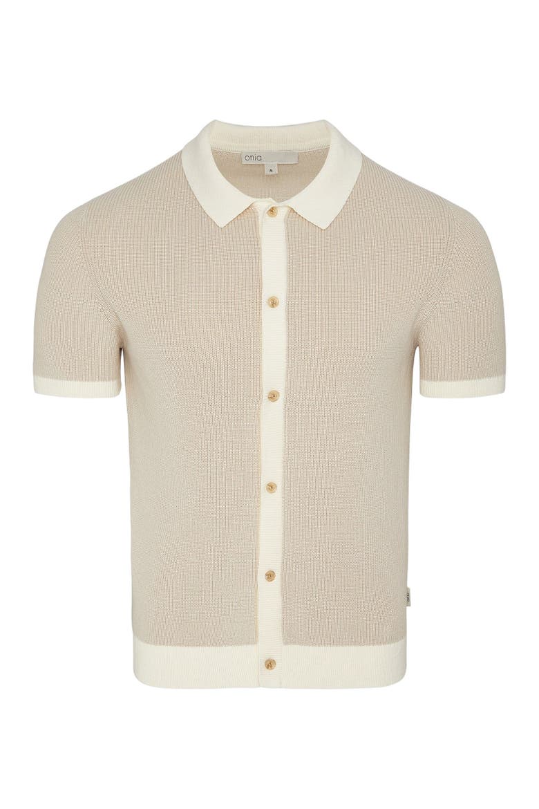 Cotton Linen Button Up Sweater, Alternate, color, STONE/EGRET
