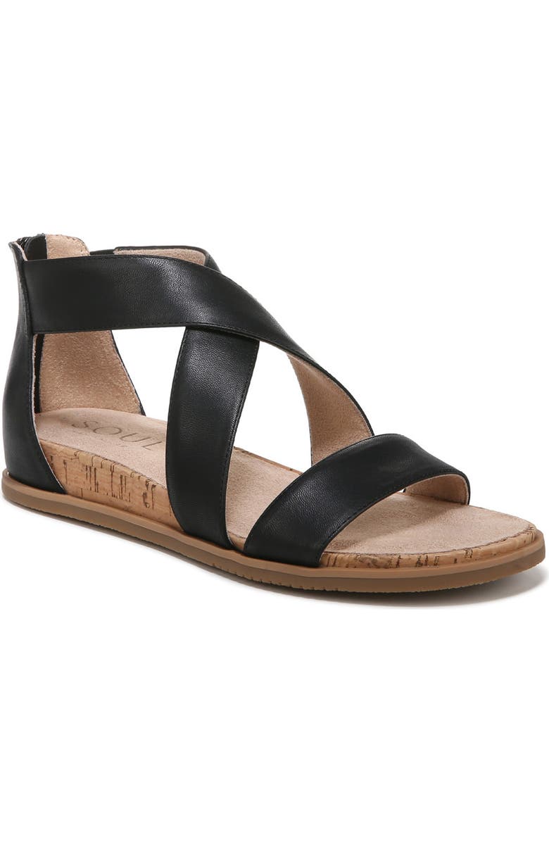 SOUL NATURALIZER Cindi Strappy Sandal, Main, color, Black Smooth Synthetic