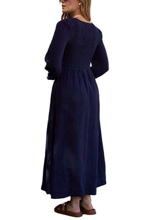 Lily And Lionel Pippa Shirred Bodice Maxi Dress In Blue