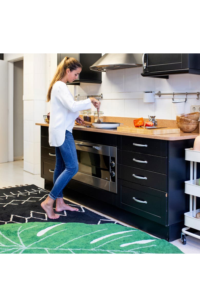 Lorena Canals Washable Rug Monstera, Alternate, color, Green