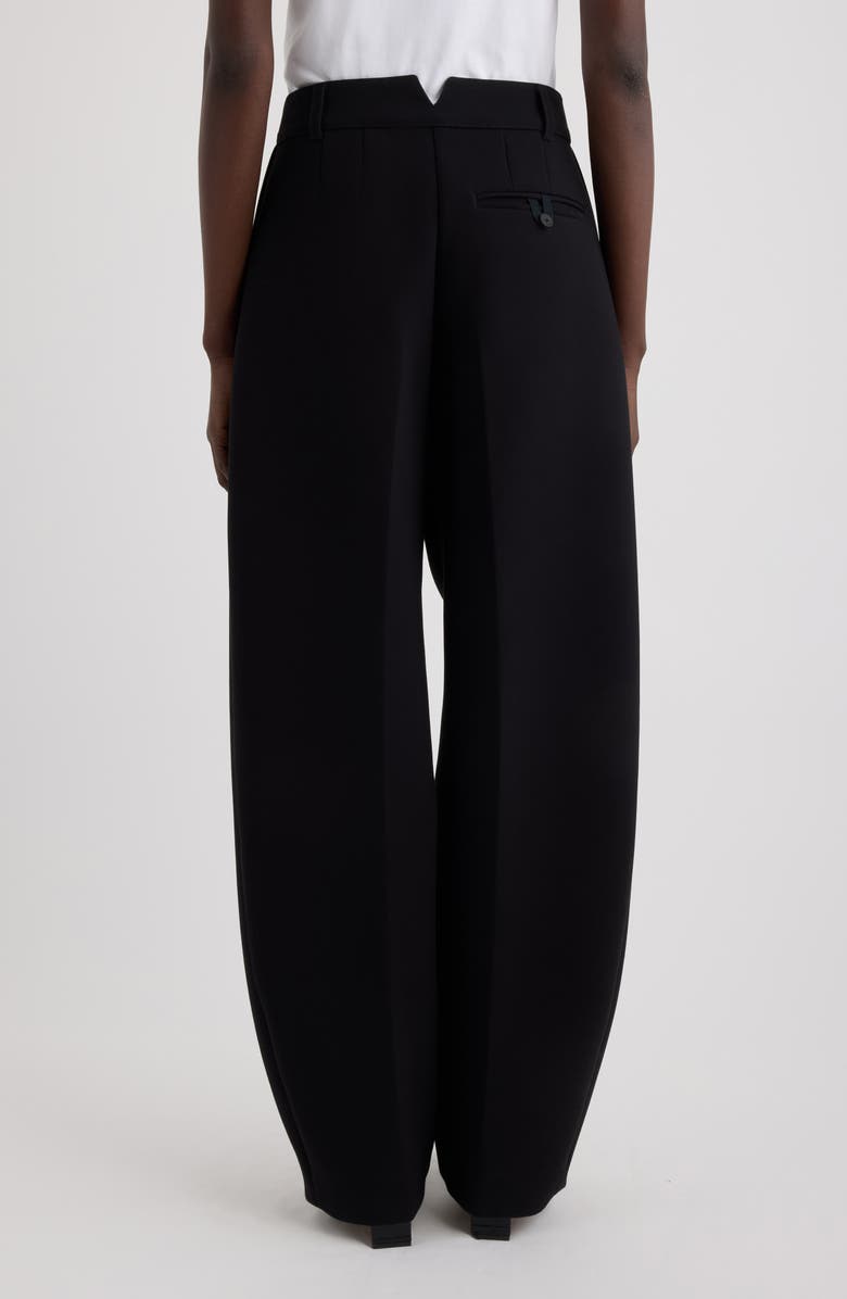 Jacquemus Le Pantalon Ovalo Pleated Wide Leg Pants, Alternate, color, Black