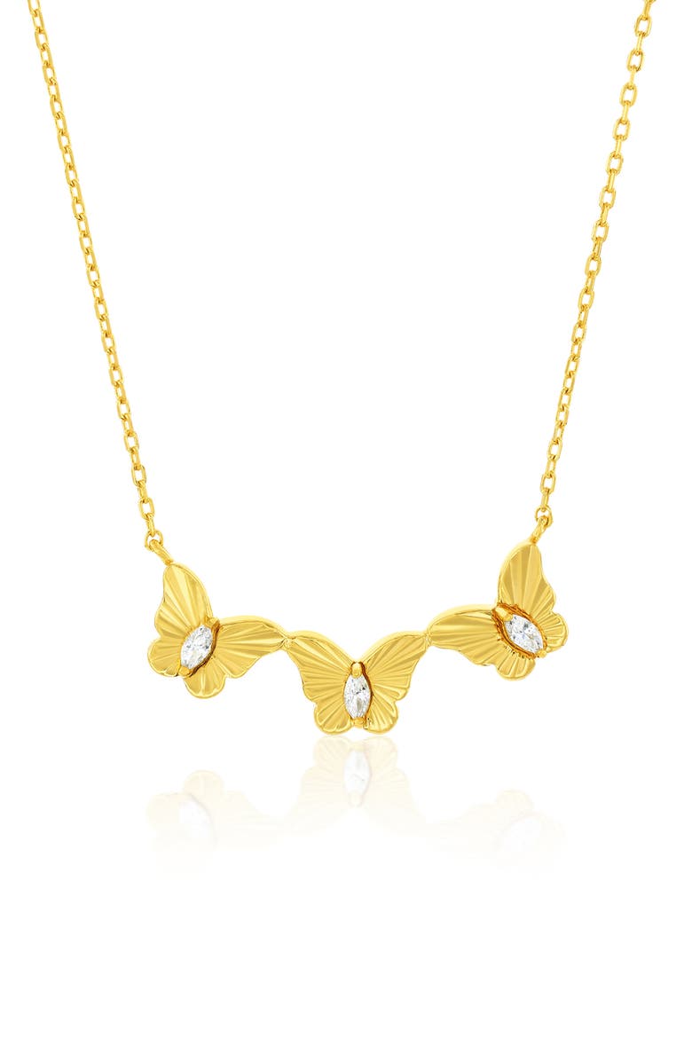Butterfly Necklace, Alternate, color, GOLD