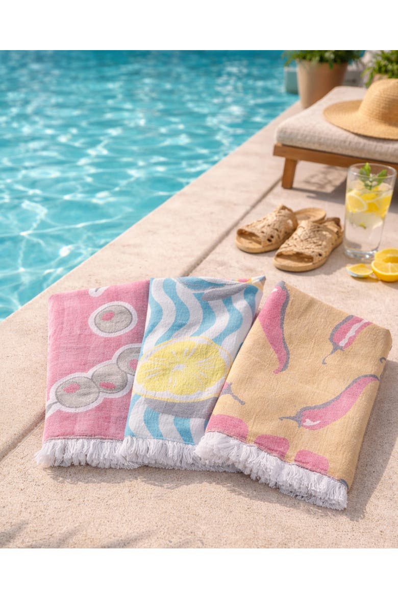 Mediterranean Mini Towel Set, Alternate, color, Citrus and Olive Multicolor