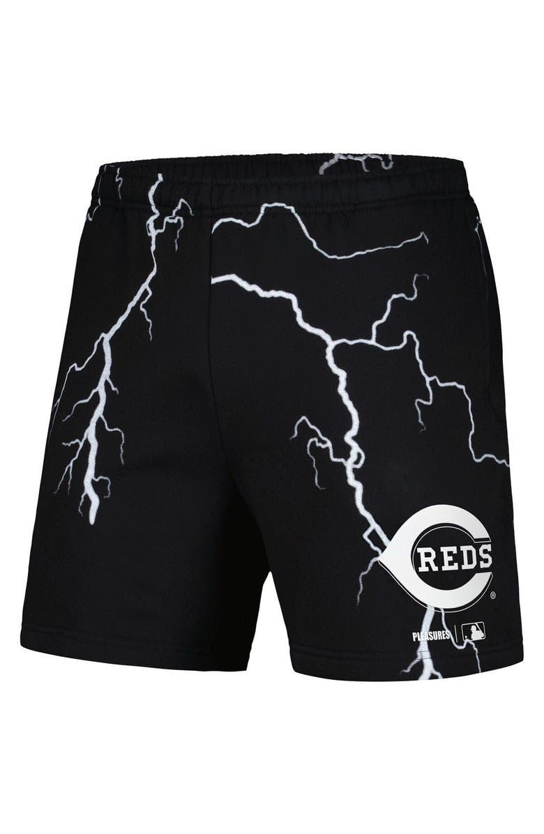 PLEASURES Men's PLEASURES  Black Cincinnati Reds Lightning Shorts, Alternate, color, 