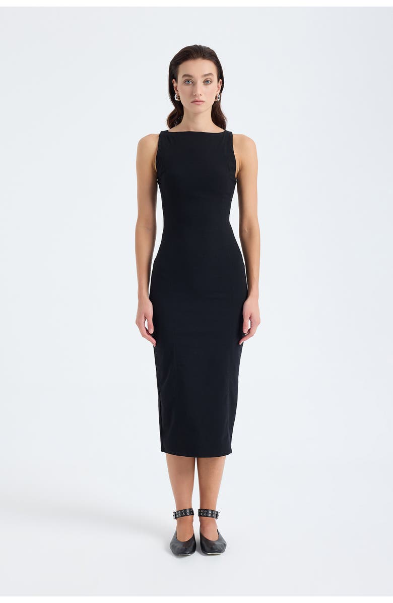 Monlicia Silva Bodycon Midi Dress, Alternate, color, Black