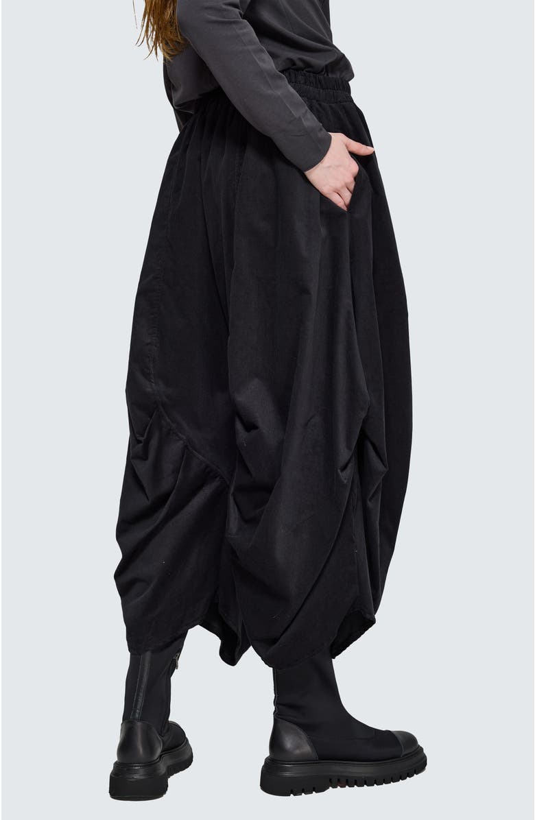 LUUKAA Noira Pleated Balloon Pants, Alternate, color, Black