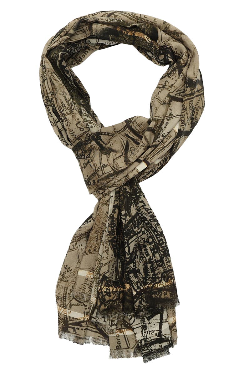 AllSaints Gianna Latte Brown Oblong Scarf, Alternate, color, 