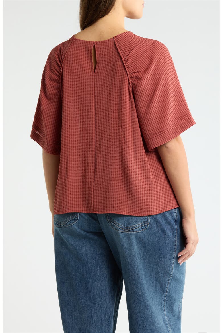 Textured Short Sleeve Shirt, Alternate, color, MAHOGANY RED