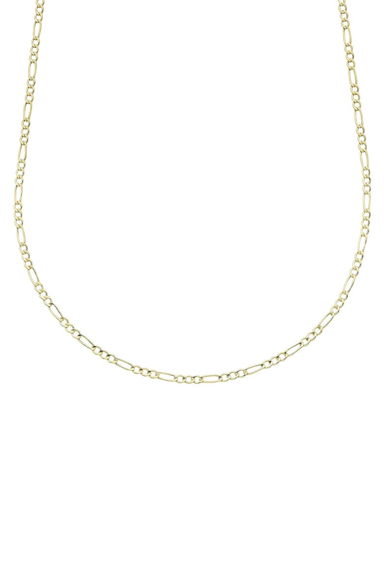 14K Gold Thin Figaro Chain, Main, color, YELLOW GOLD