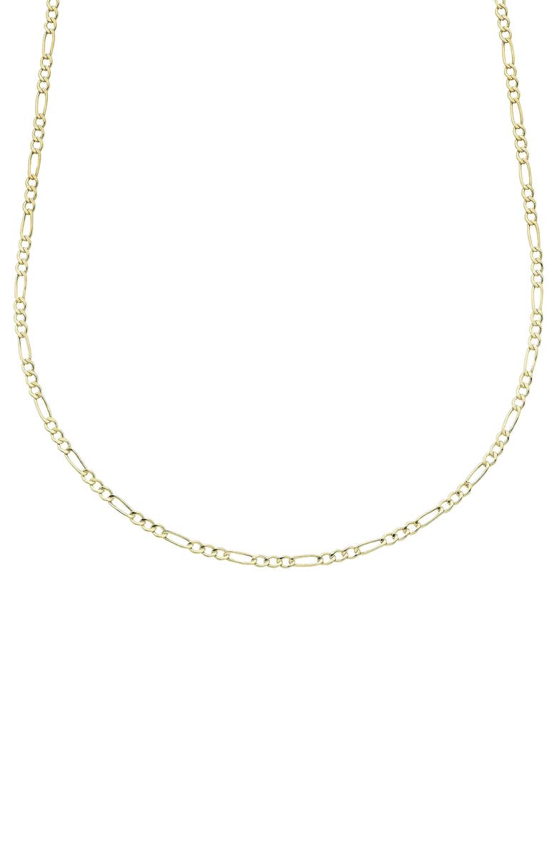 A&M 14K Gold Thin Figaro Chain, Main, color, Yellow Gold