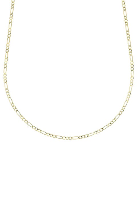 14K Gold Thin Figaro Chain