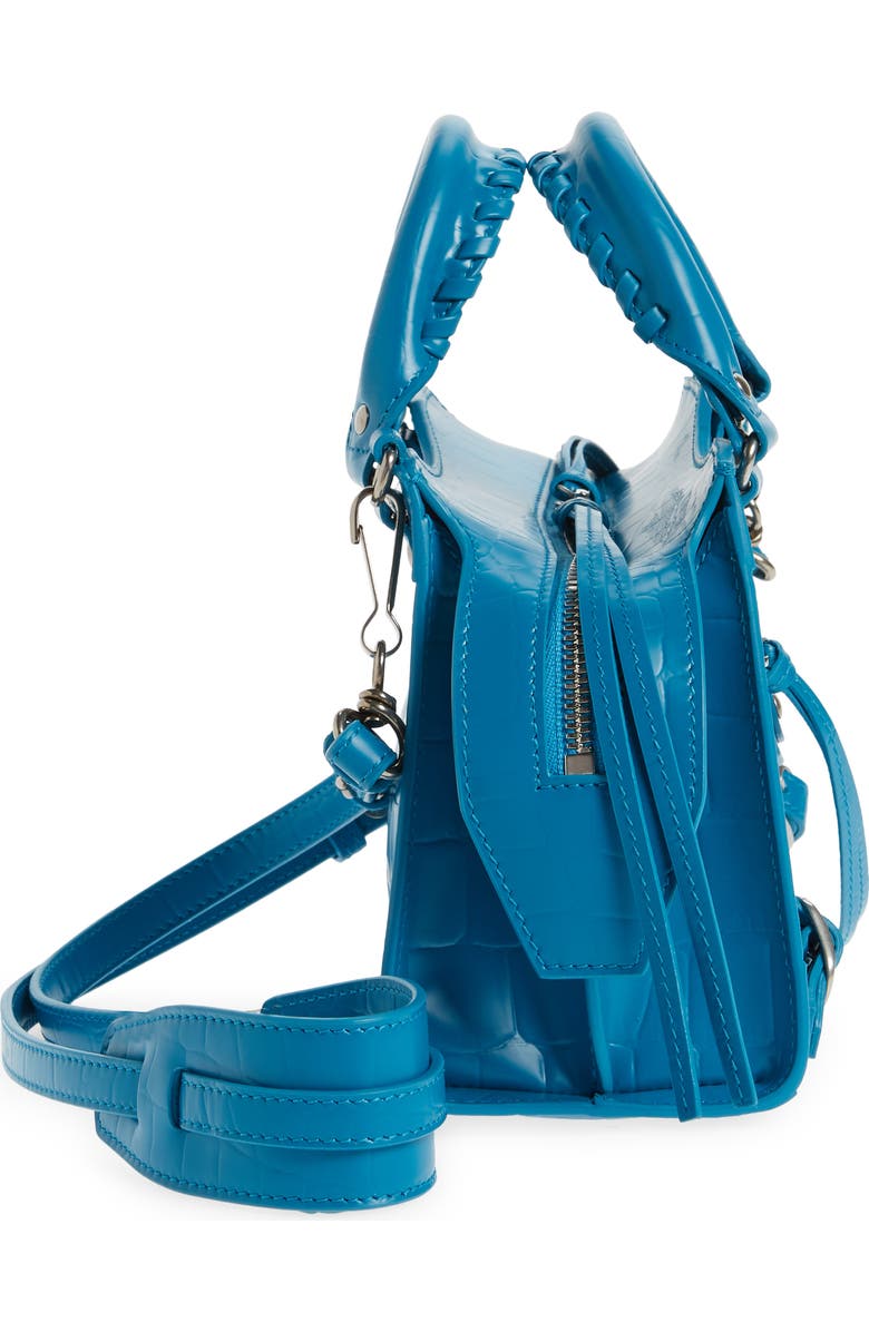 Balenciaga Mini Neo Classic City Croc Embossed Leather Top Handle Bag, Alternate, color,