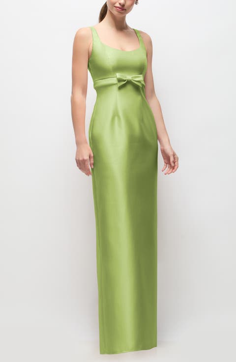 Gwyneth Satin Sheath Gown