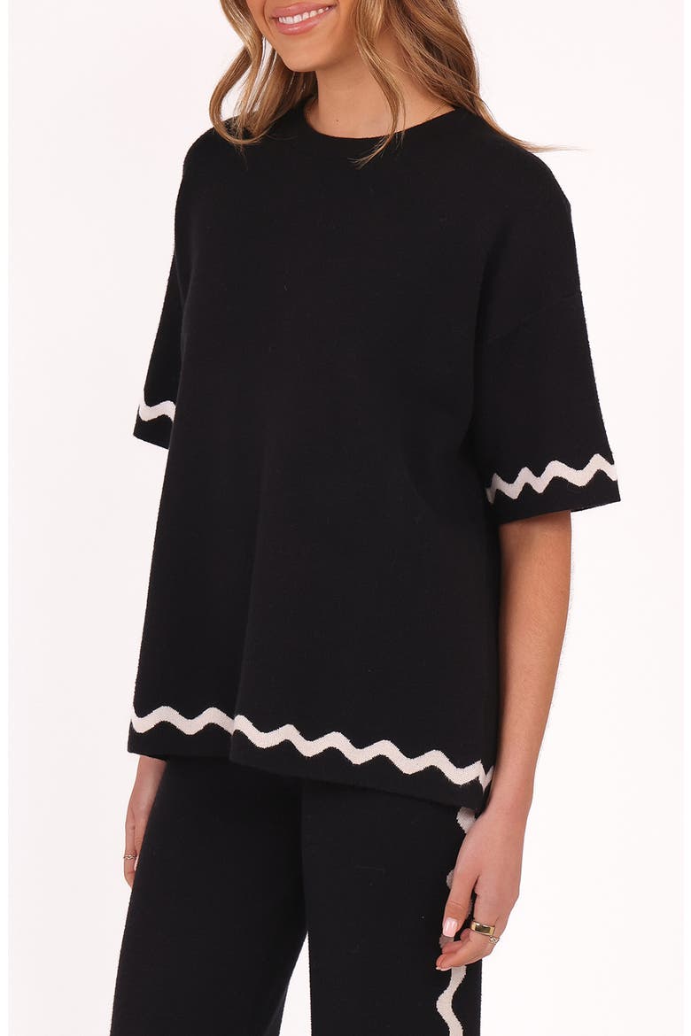 Vespa Scallop Sweater, Alternate, color, BLACK WHITE