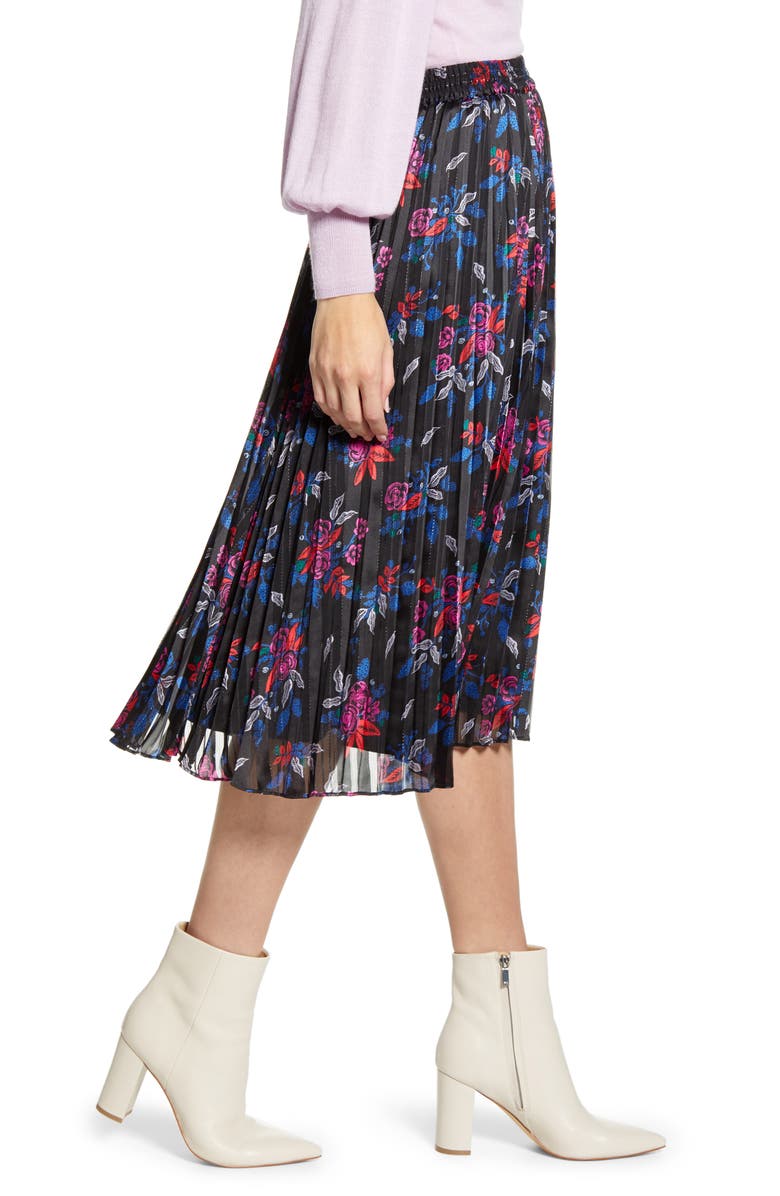 Halogen<sup>®</sup> Pleated Woven Midi Skirt, Alternate, color,