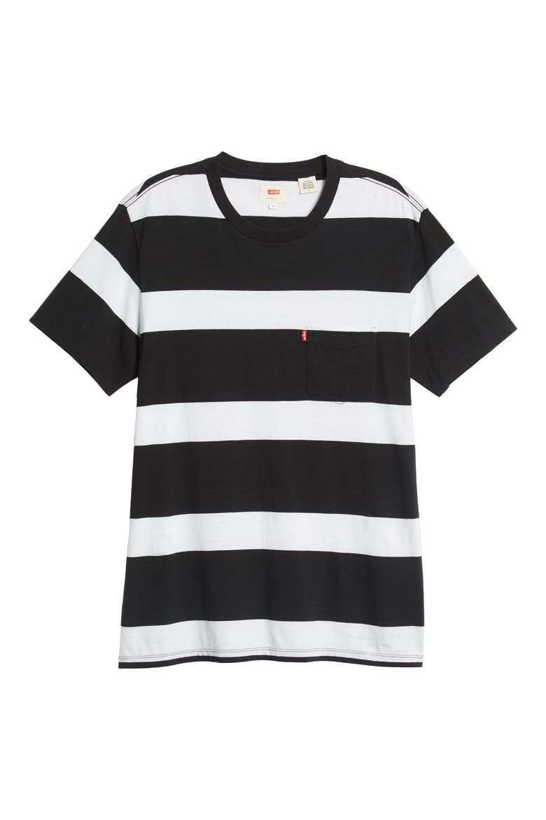 Levi's® Pocket T-Shirt, Alternate, color, BLACK/ WHITE STRIPES