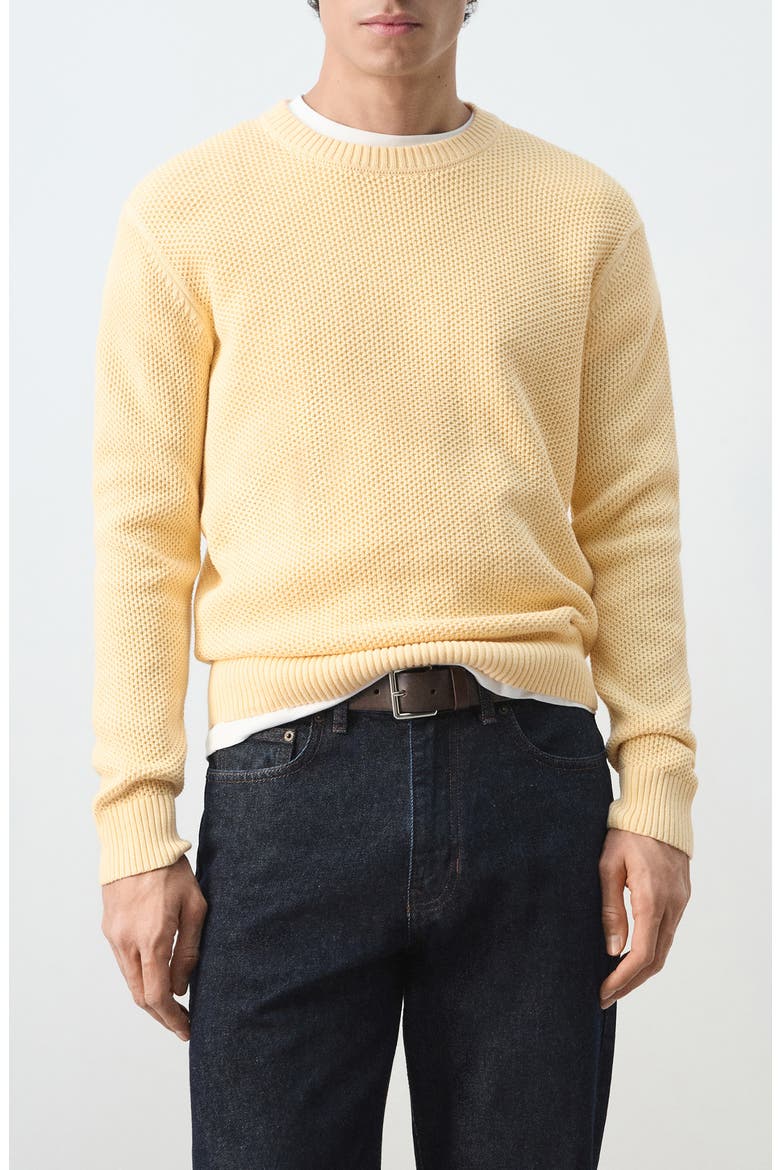 Crewneck Cotton Blend Sweater, Main, color, PASTEL YELLOW