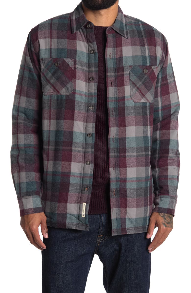 Weatherproof<sup>®</sup> Plaid Print Faux Fur Lined Shirt Jacket, Main, color,