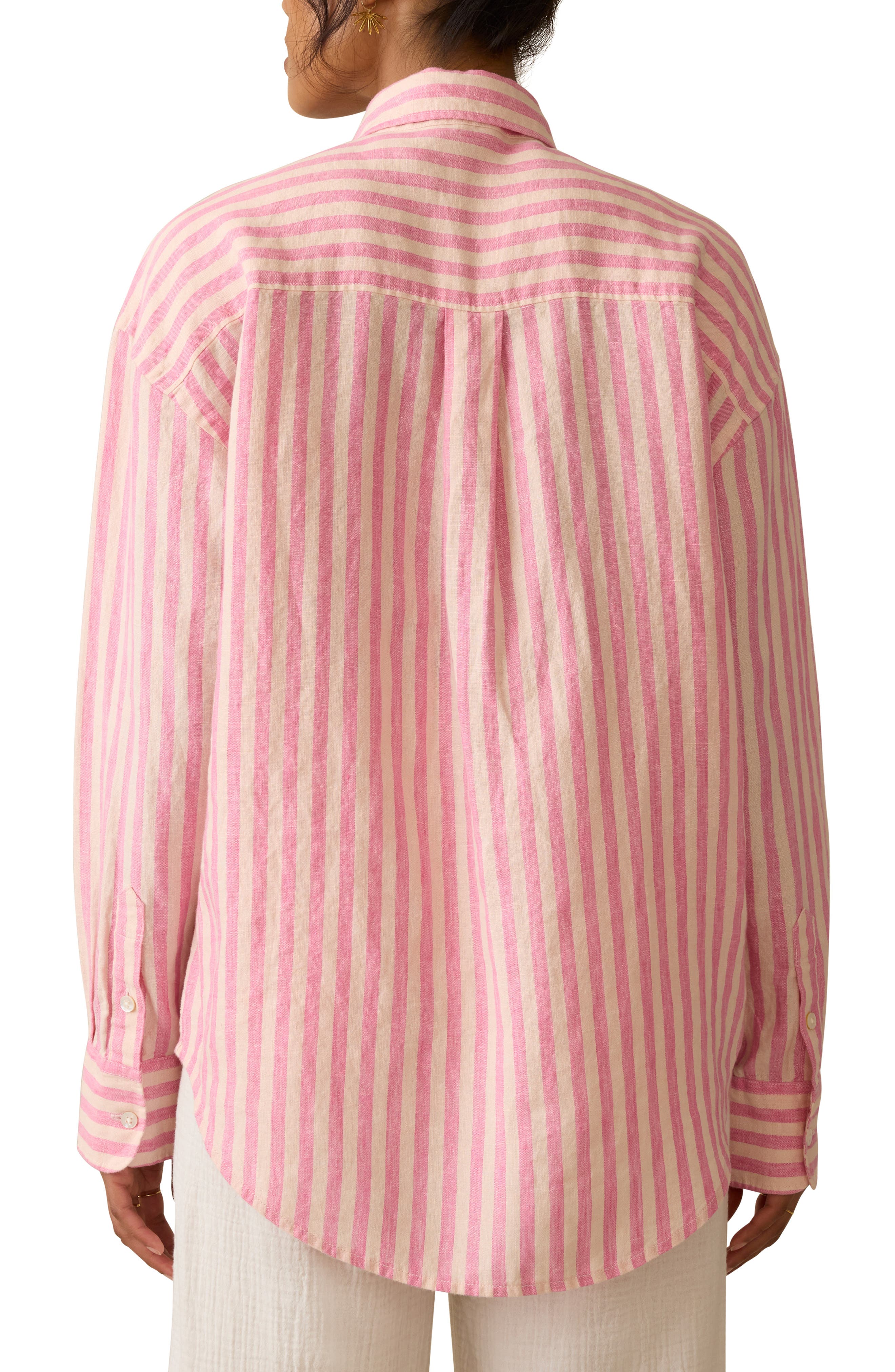 Laguna Stripe Linen Button-Up Shirt - image 2