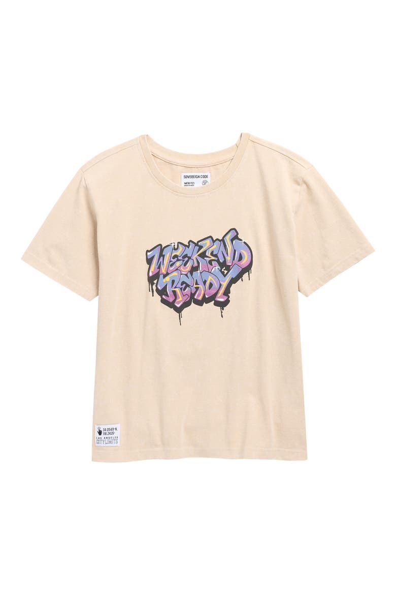 Kids' Weekend Ready Graffiti Graphic T-Shirt, Main, color, IRISH CREAM