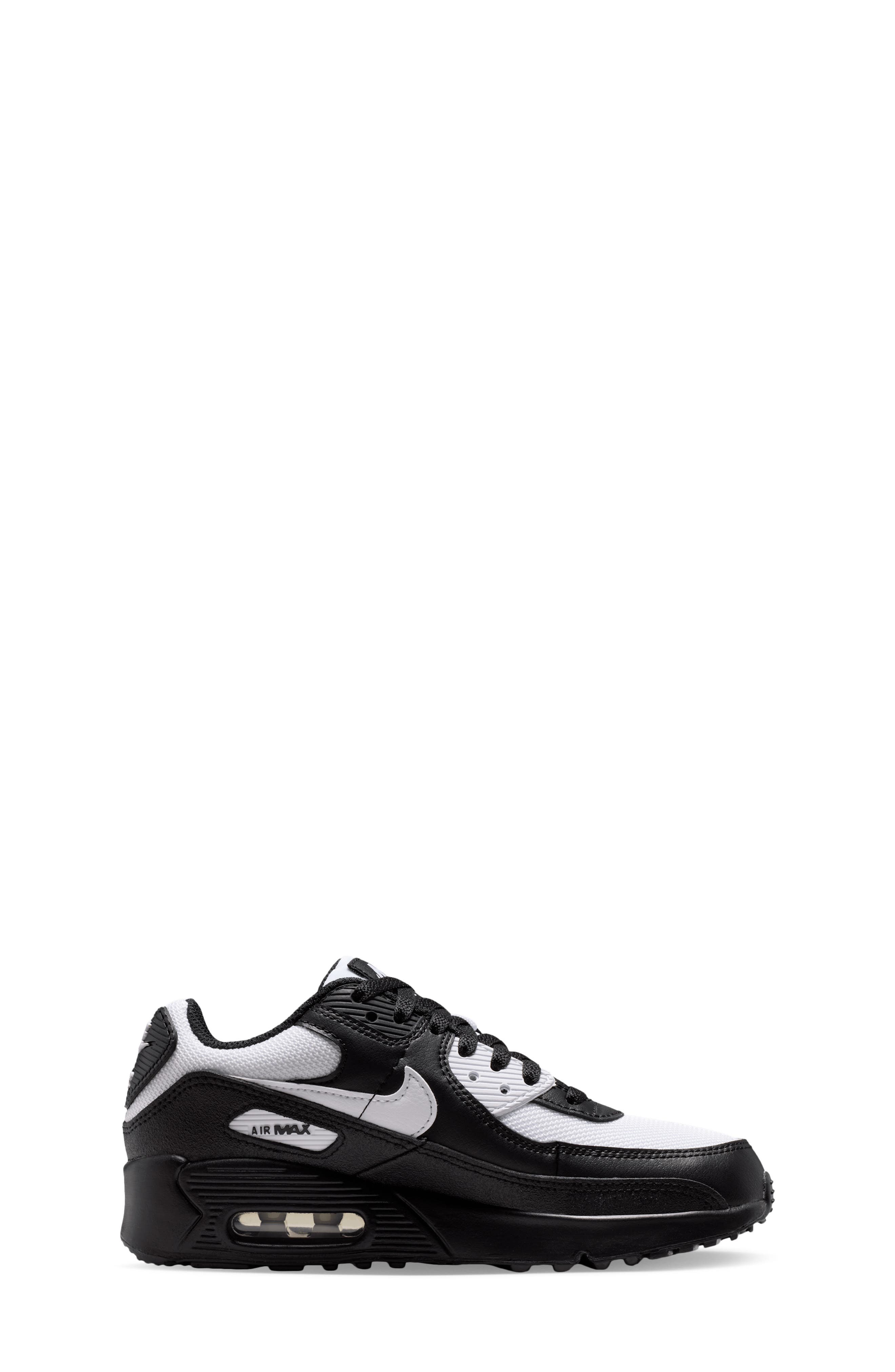 Kids' Air Max 90 Mesh Sneaker, Alternate, color, BLACK/ WHITE