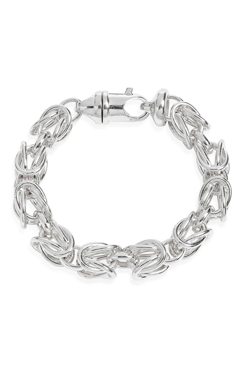 Byzantine Chain Bracelet, Main, color, SILVER