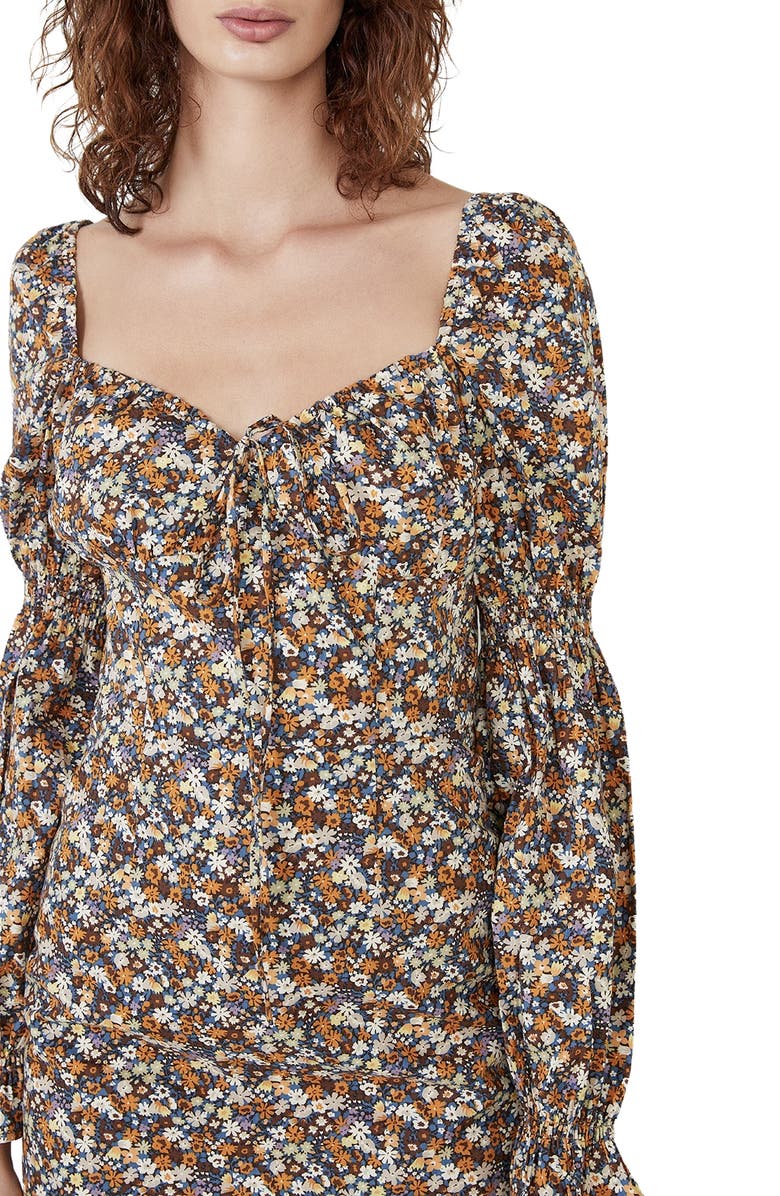 Bardot Clarissa Floral Print Long Sleeve Minidress, Alternate, color, 