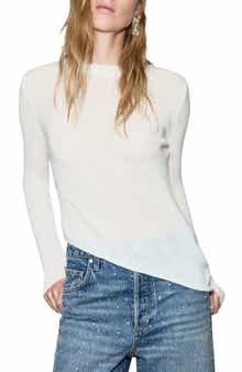 MANGO Asymmetric Alpaca & Wool Blend Sweater