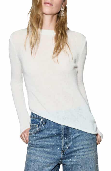 MANGO Asymmetric Alpaca & Wool Blend Sweater