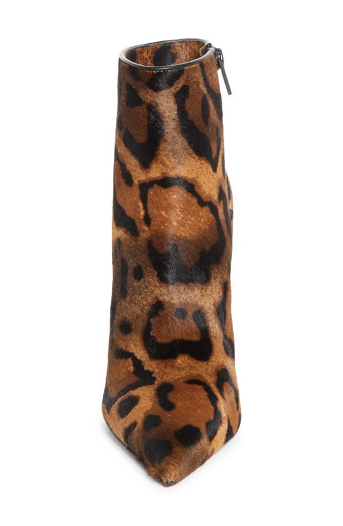 Christian Louboutin Miss Z Genuine Calf Hair Pointed Toe Bootie In Brown