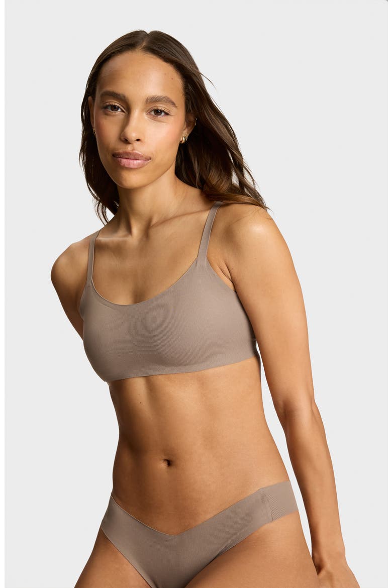 Rib Bralette, Alternate, color, TRUFFLE
