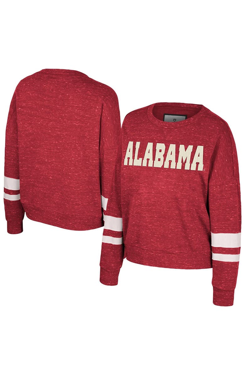 COLOSSEUM Women's Colosseum Crimson Alabama Crimson Tide Lost City Speckle Pullover Sweatshirt, Main, color, Crimson