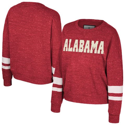 Women's Colosseum Crimson Alabama Crimson Tide Lost City Speckle Pullover Sweatshirt