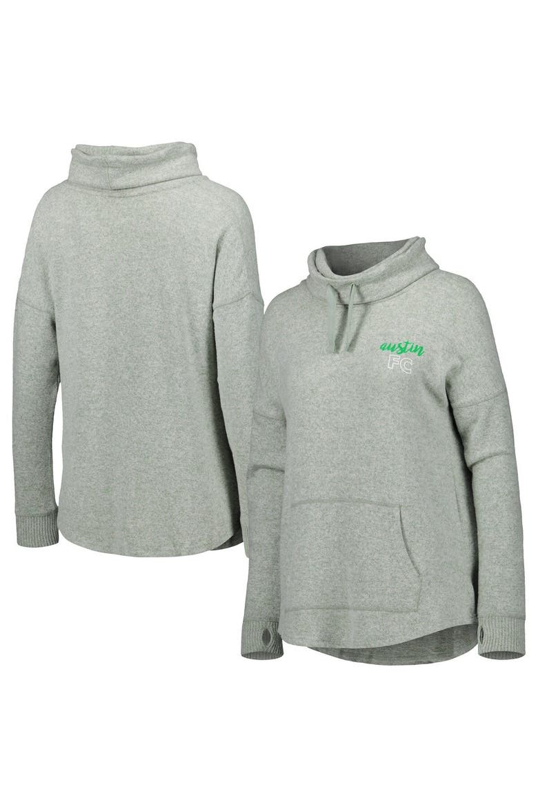 Women's Heathered Green Austin FC Cuddle Tri-Blend Pullover Sweatshirt, Main, color, Heather Green