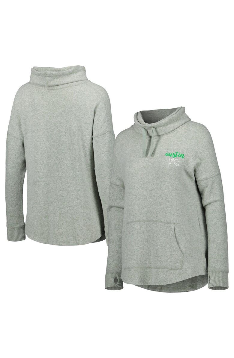 BOXERCRAFT Women's Heathered Green Austin FC Cuddle Tri-Blend Pullover Sweatshirt, Main, color, Heather Green