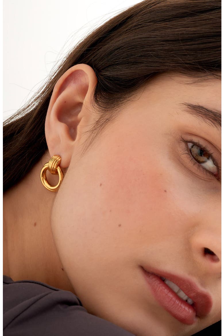 Demi Oversized Stud Earrings, Alternate, color, Gold