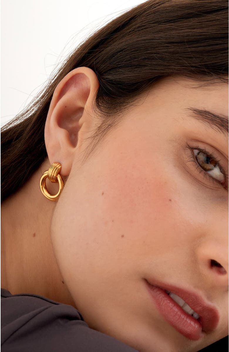 Katie Loxton Demi Oversized Stud Earrings, Alternate, color, Gold Coated