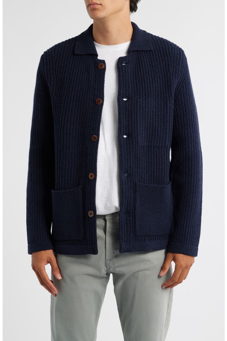 Kite Merino Wool Cardigan, Main, color, INDIGO
