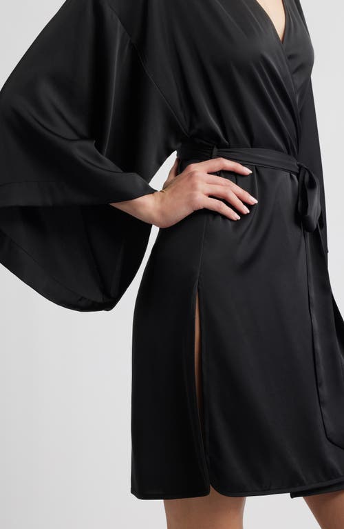 Open Edit Get Ready With Me Satin Robe In Black