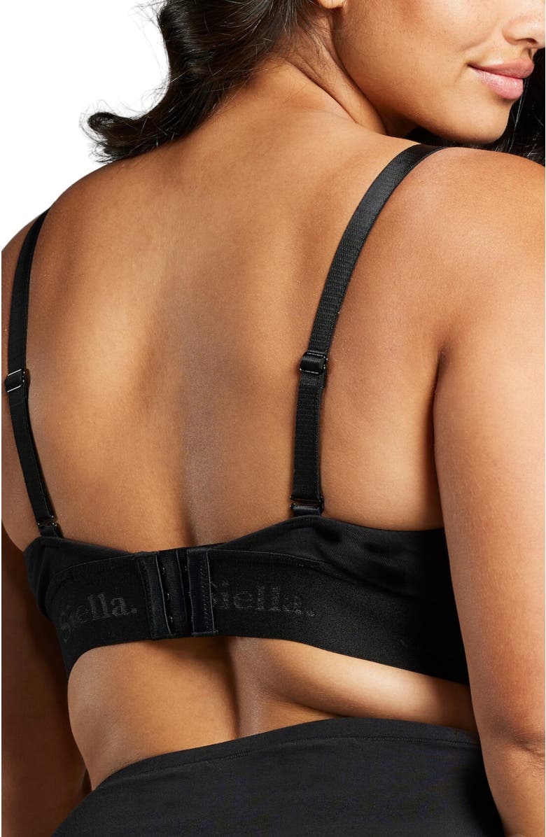 Siella Organic Cotton Triangle Padded Bra, Alternate, color, Black