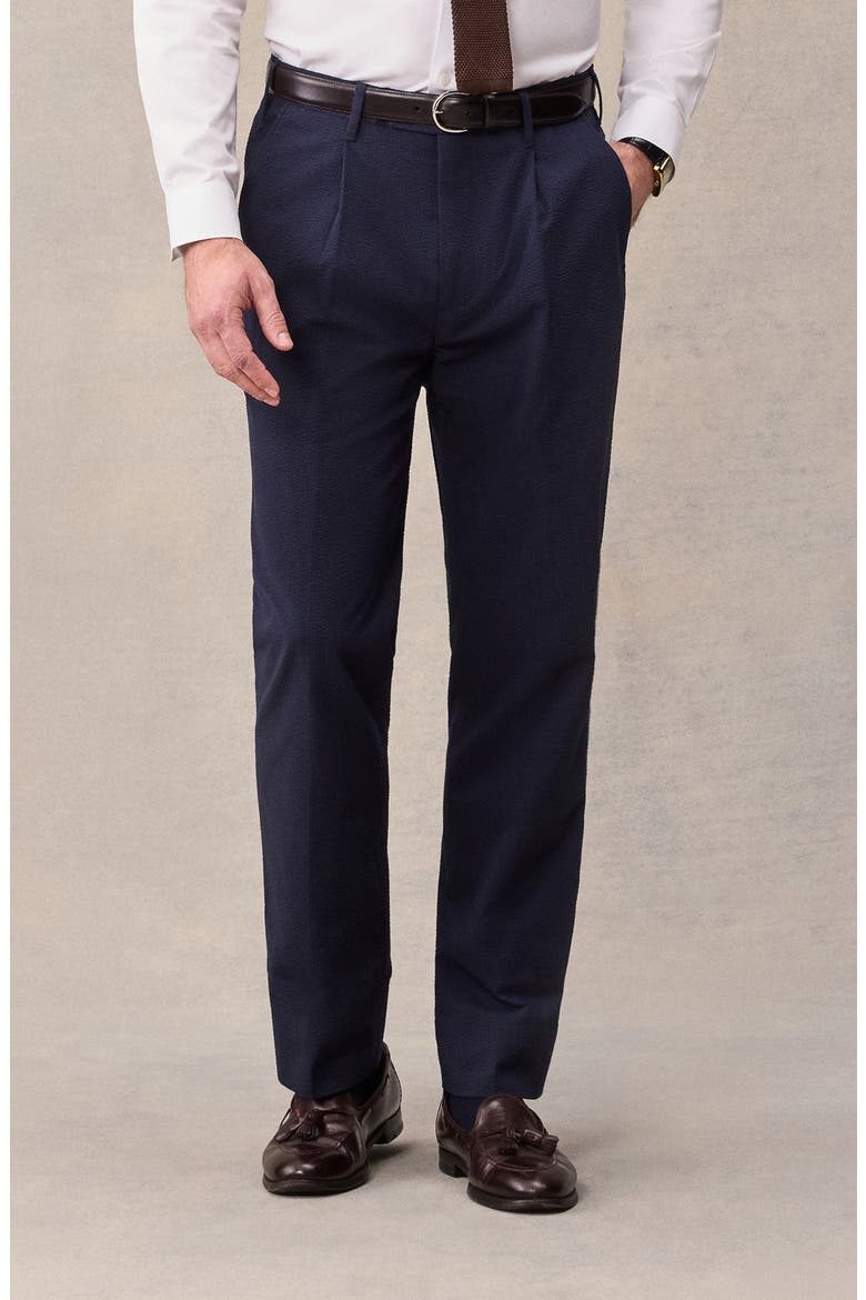 Seersucker Regular Fit Suit Pants, Main, color, Navy