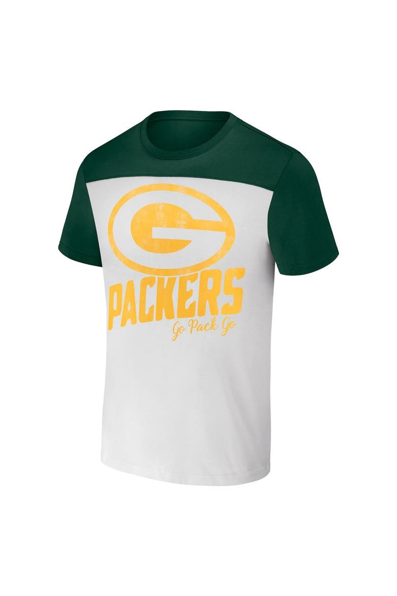 Men's NFL x Darius Rucker Collection by Fanatics White/Green Green Bay Packers Colorblocked T-Shirt, Alternate, color, White
