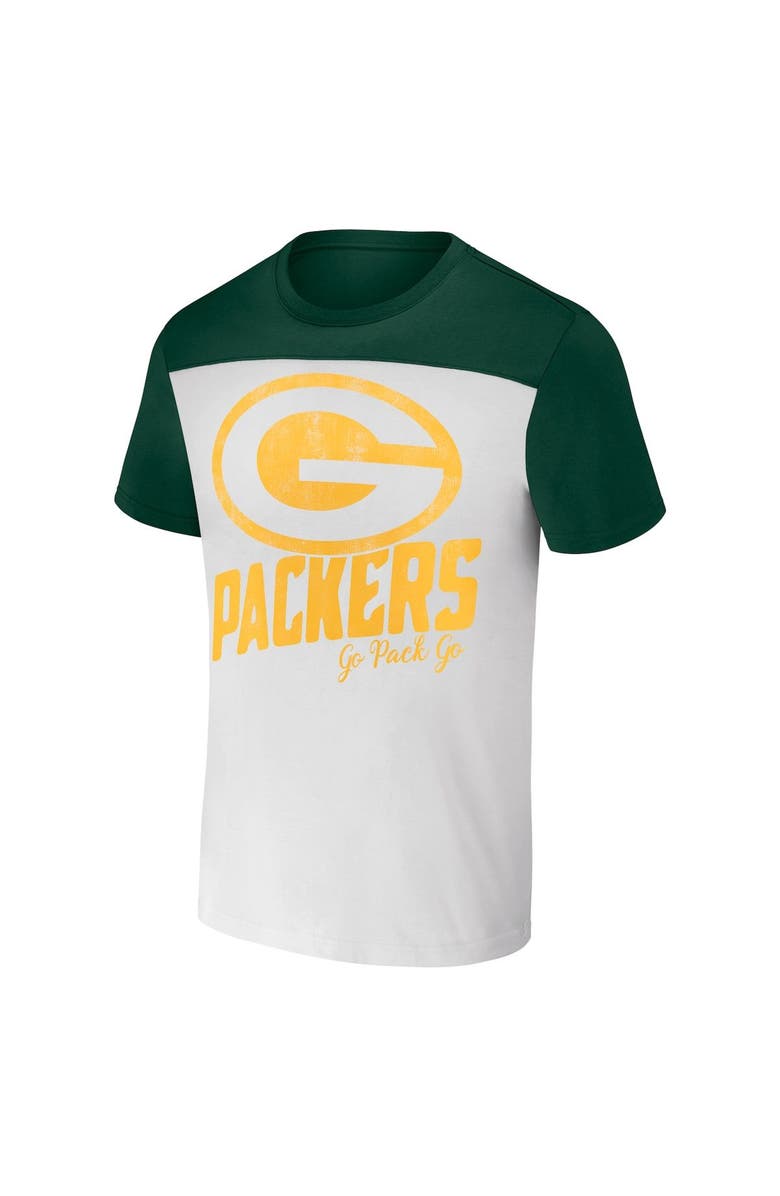 NFL X DARIUS RUCKER Men's NFL x Darius Rucker Collection by Fanatics White/Green Green Bay Packers Colorblocked T-Shirt, Alternate, color, White