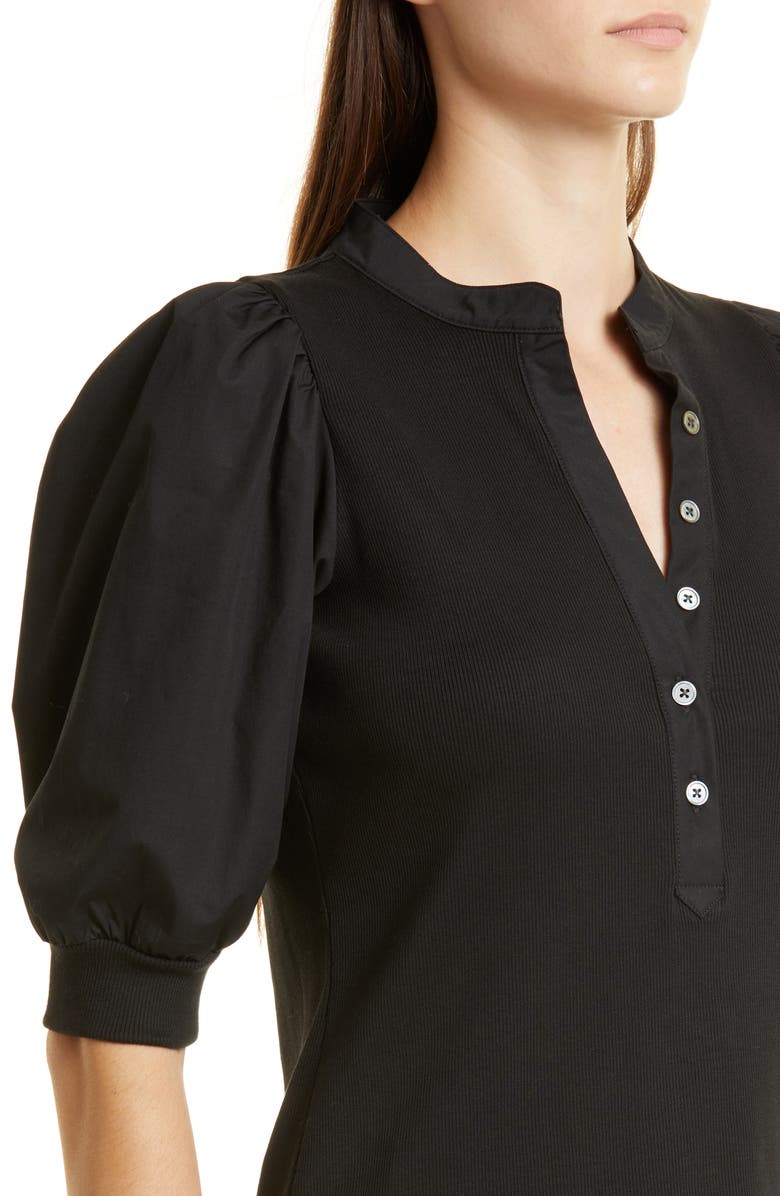 Veronica Beard Coralee Front Button Blouse, Alternate, color, Black